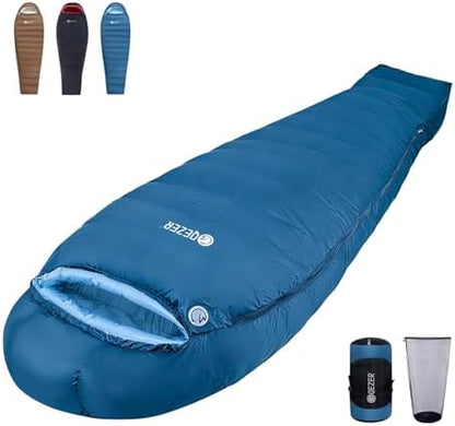 0 Degree Down Sleeping Bag for Adults,Cold Weather Backpacking