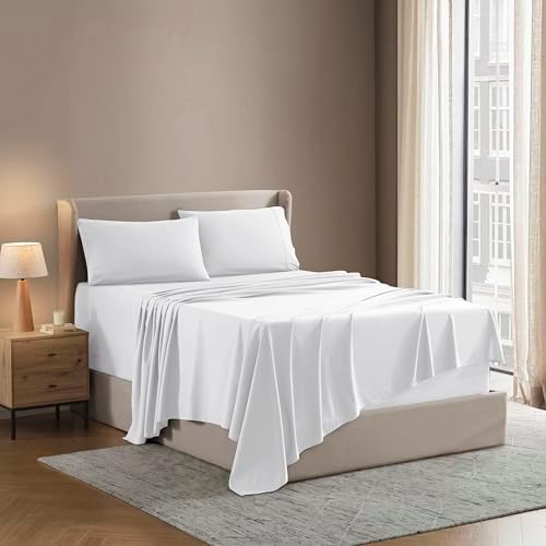 Nestl Full XL Sheet Set - Bed Sheets - White - 4-Piece Deep Pocket