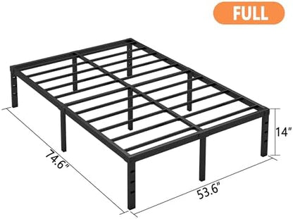 Hafenpo 14 Inch Full Bed Frame, Under Bed Storage, Black