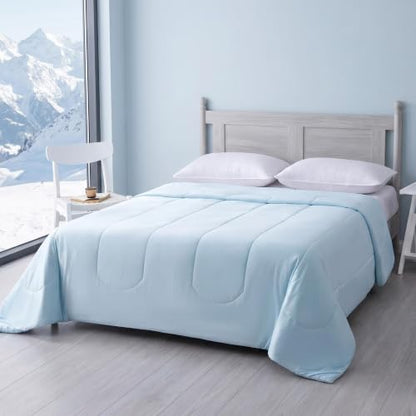 Amazon Basics Cooling Comforter, Temperature Regulating Blanket for Hot Sleepers, Summer & All Season Bedding, Lightweight, 68"x90", Twin, Blue