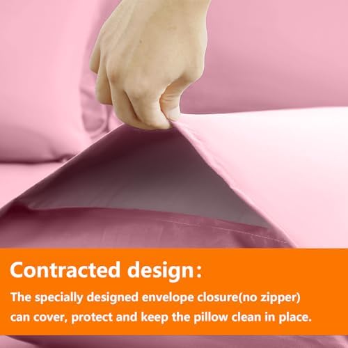 TAIMIT Pink Twin Size Comforter Set - 5 Pieces, Bed in a Bag Bedding Sets with All Season Soft Quilted Warm Fluffy Reversible Comforter,Flat Sheet,Fitted Sheet,1 Pillow Shams,1 Pillowcases