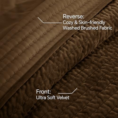 BEDELITE Velvet Quilt Set King Size, Luxury Velvet Comforter Bedding