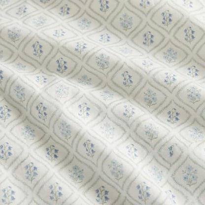 Martha Stewart - Queen Sheet Set with Fitted Sheet & Pillowcases, Cotton Percale Bedding with a Smooth Feel, Deep Pocket, Costa Blue
