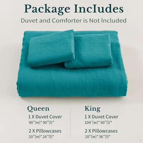 MEISHANG Muslin Duvet Cover Queen Size - 100% Organic Cotton