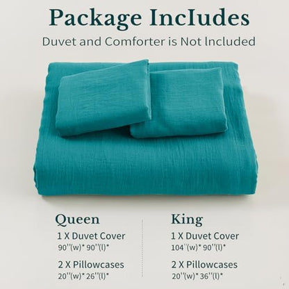 MEISHANG Muslin Duvet Cover Queen Size - 100% Organic Cotton