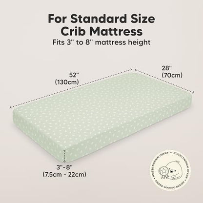 KeaBabies 2pk Organic Cotton Crib Sheets for Boys Girls 52x28, Herb