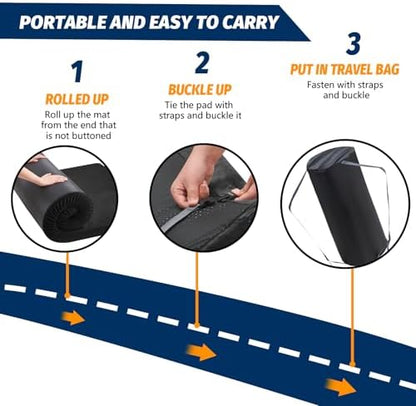 CYMULA Memory Foam Camping Mattress Pad, Sleeping Mat, Portable Roll Up Mattress for Adults, Camping Bed Pads for Sleepover, Car Bed with Travel Bag