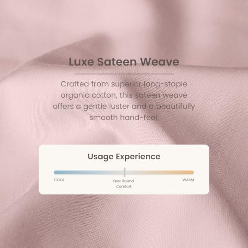 Bioweaves 100% Organic Cotton 1 King Size Fitted Sheet Only | 300 Thread Count Sateen Weave GOTS Certified with Deep Pocket - Blush Pink
