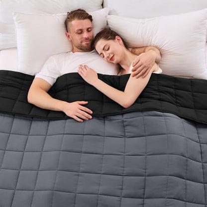 yescool King Size Weighted Blanket for Adults 30lbs, 80” x 87”, Black
