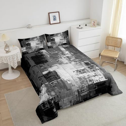Feelyou Buffalo Check Ombre Comforter Set King Size Kids Duvet