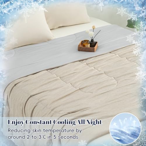 PHF Cooling Blanket for Hot Sleepers Night Sweat,Soft Quilted Comforter