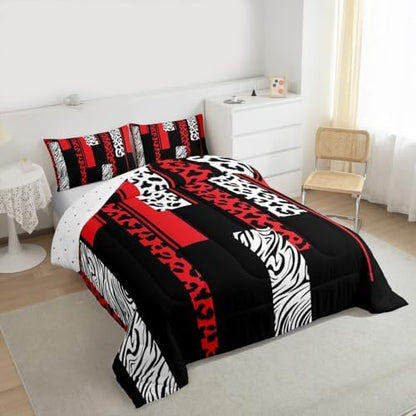 Feelyou Animal Print Leopard Zebra Comforter Set King Size Kids Boys