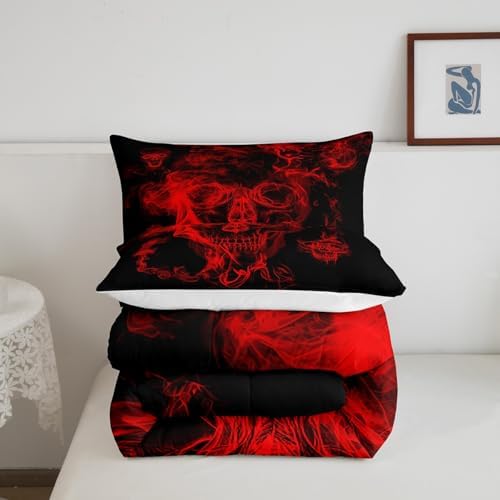Feelyou Skull Comforter Decor 3D Bedding Set Full Size for Adults Teens