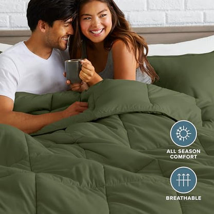 Bare Home Comforter Set - 1800 Ultra Soft (Oversized Queen, Cypress)