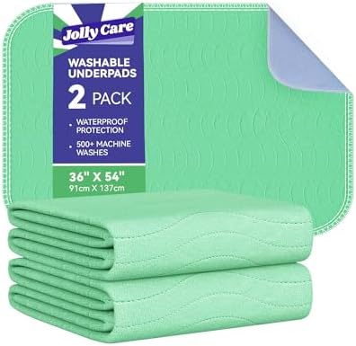 Washable Incontinence Bed Pads Waterproof for Adults, 36"x54"-2 Pack