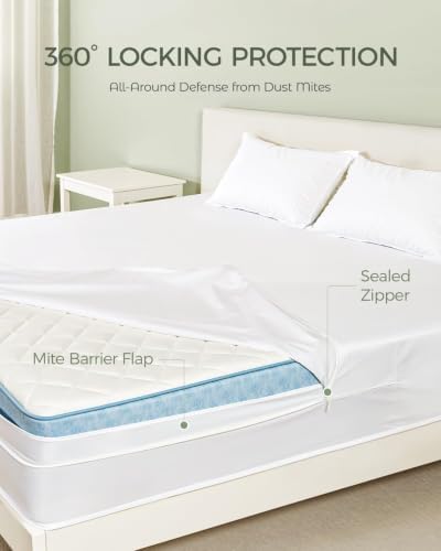 FAUNNA 100% Cotton Bed Bug Dust Mite Mattress Protector Cover Full 12 Deep