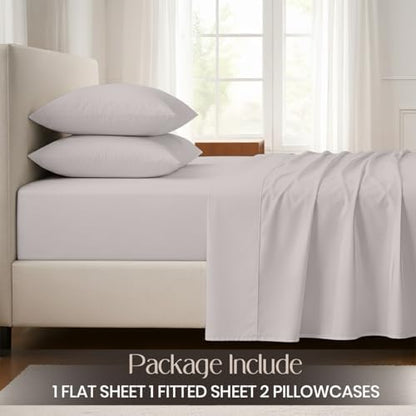 SGI bedding 100% Egyptian Cotton Sheets Queen Size – Cooling Sheets, Soft Breathable Silver Bedding, Luxury Bedding, Luxury Hotel Sheet Set, Deep Pocket 16", 4 Piece Set