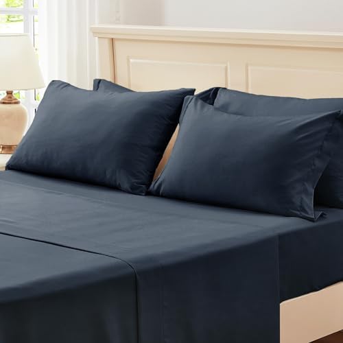 Full Size Comforter Sets 7 Piece, Navy Blue Bed in a Bag Full Bedding Set
