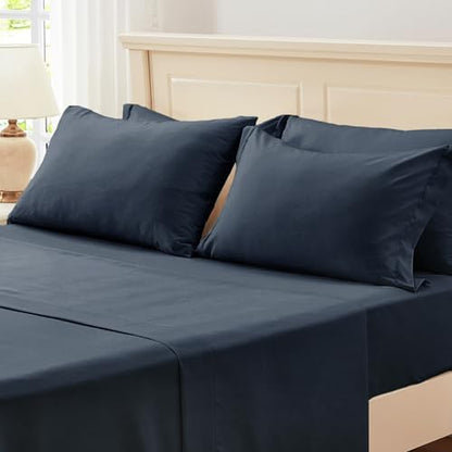 Full Size Comforter Sets 7 Piece, Navy Blue Bed in a Bag Full Bedding Set