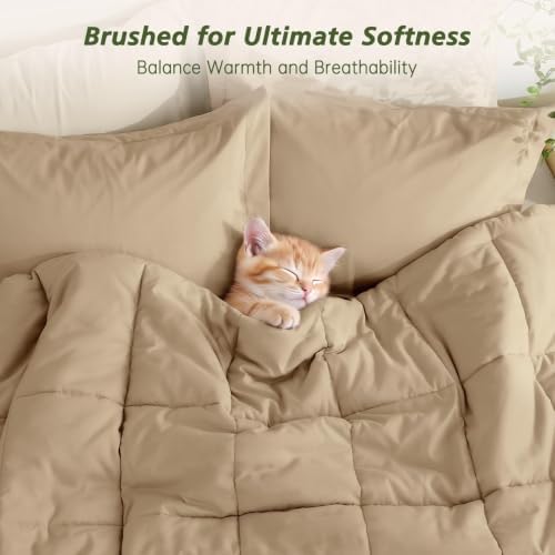 Twin Comforter Set with Sheets - 5 Pieces Bed in a Bag Linen Bedding Sets