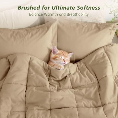 Twin Comforter Set with Sheets - 5 Pieces Bed in a Bag Linen Bedding Sets