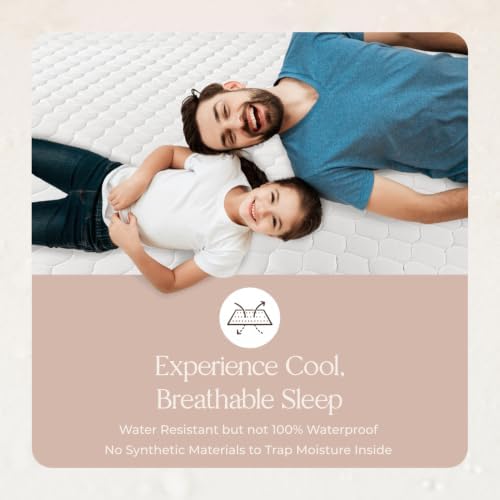 Whisper Organics 100% Cotton Organic Quilted Mattress Pad Protector