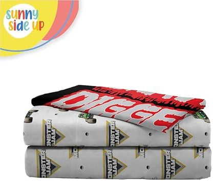 Sunny Side Up Monster Jam Grave Digger Twin Sheet Set - 3 Piece Kids Bedding Set Includes Pillow Cover - Super Soft Microfiber Sheets