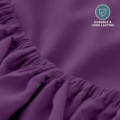 Bare Home King Fitted Sheet - 1800 Ultra-Soft (King, Plum)