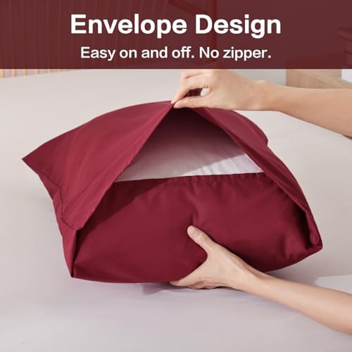 ROSGONIA Super King Plus Comforter, Dark Red, 128x120 Soft Bedding Quilt