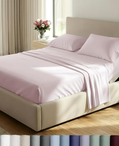 California Design Den 800 Thread Count Split King Sheets, 5 Pc, Soft Rose