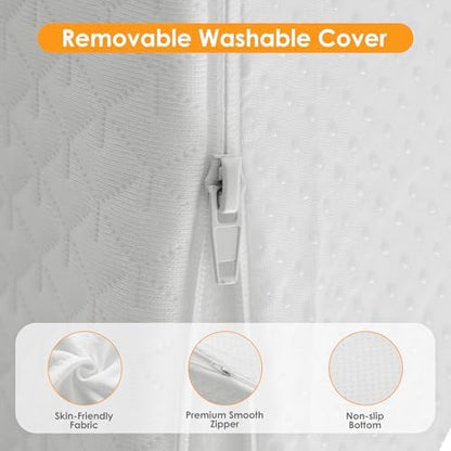 Ruqmuis Wedge Pillow for Sleeping, 12" Bed Wedge Pillow for Headboard, Triangle Incline Wedges for Acid Reflux, Pillows Wedge for Back Pain Relief, Elevated Leg Pillows After Surgery, Snoring, White