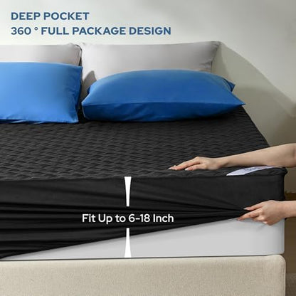 BEDLORE 2 Pack Waterproof Mattress Protector, Queen Size Mattress Pad