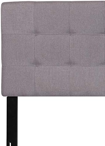 Flash Furniture Bedford Tufted Upholstered King Size Headboard in Light Gray Fabric