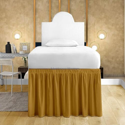 Mattress-Homes Ruffled Dorm Bed Skirt, Twin XL, 38-Inch Drop, Tailored with Split Corners, Taupe Dust Ruffle for Lofted College Beds, Twin Extra Long Dorm Bedding Essential