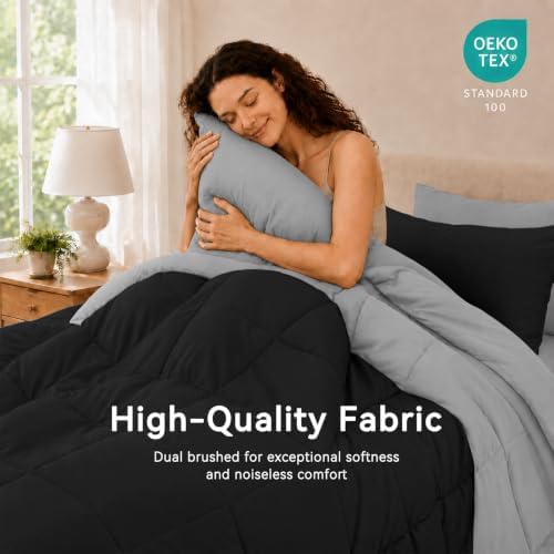 Anluoer Full Size Comforter Sets, 7 Piece Bed in a Bag Full Bedding Sets