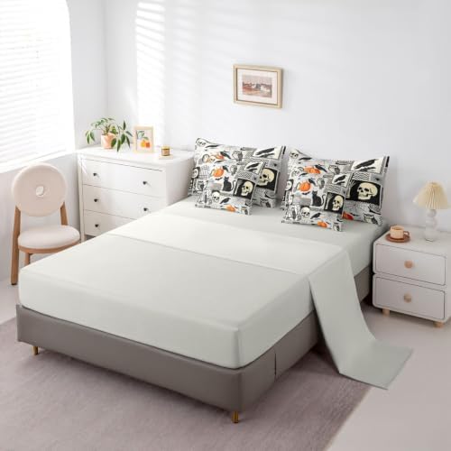 Feelyou Halloween Comforter Set with Sheets 7 Piece Queen Size