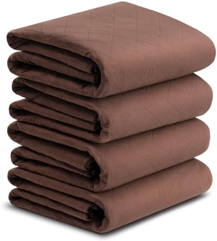 Bed Pads Washable Waterproof 36x52 Inch (4 Pack), Extra Large Washable Pads for Incontinence, Bed Wetting, and Pet Protection, Brown Ideal for Elderly, Adults, Kids and Pets