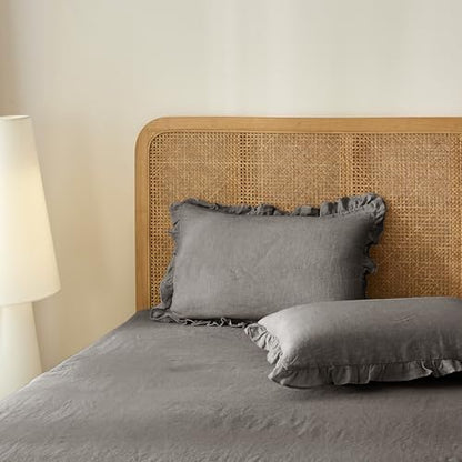 Talasily 100% French Linen Twin Duvet Cover Set, Organic Linen