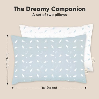 2pk Toddler Pillows 2 Year Old to 5,13x18 Kids Pillow (Spacecrafts)