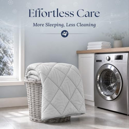 Cooling Comforter - BreezeWeave Cooling Blanket Twin Size for Hot Sleepers & Deep Rest - Cloud Soft, Breathable, Ultra Durable, Easy Care, Reversible - 68 x 90 in (Light Grey & Dark Grey)