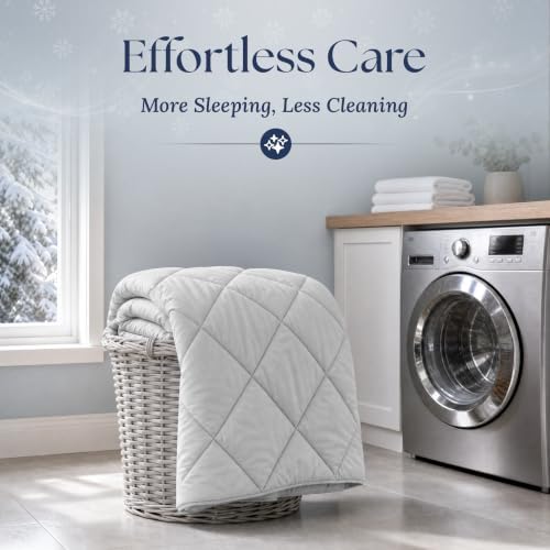 Cooling Comforter - BreezeWeave Cooling Blanket King Size for Hot Sleepers & Deep Rest - Cloud Soft, Breathable, Ultra Durable, Easy Care, Reversible - 108 x 90 in (Light Grey & Dark Grey)