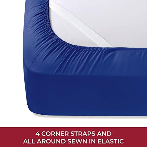 Mellanni Iconic 4-Piece, Ultra Soft Sheet Set (RV/Short Queen, Royal Blue)