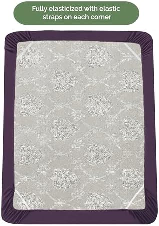 Elegant Comfort 1500 Premium Hotel Quality 18-21 Inches Deep - Extra Deep Pocket Single Fitted Sheet for High Mattress, Luxury and Softest, Smart Pocket - Wrinkle Free, Full, Purple