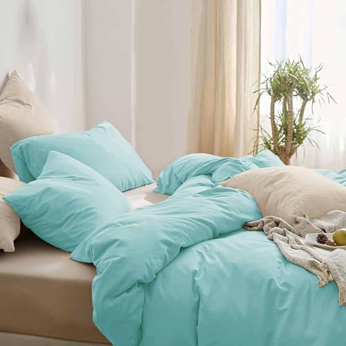 King Size Comforter Set 3 Piece, Turquoise, 90x104 inch