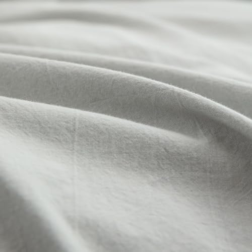 BESTOUCH Cotton Solid Duvet Cover Set Northern Droplet Grey Alaska King