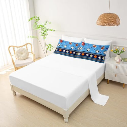 QOOMO Sports 7 Pieces Comforter Set Twin Size,Sports Bedding Set for Kids