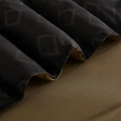 Cottolester Brown Comforter Set Full Size,Fall Striped Bed in a Bag