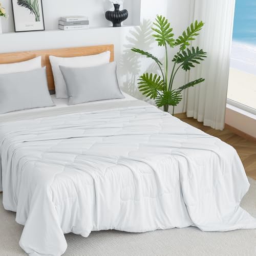 BEAUTEX Cooling Comforter Queen Size Cool Blanket for Hot Sleepers (Grey)