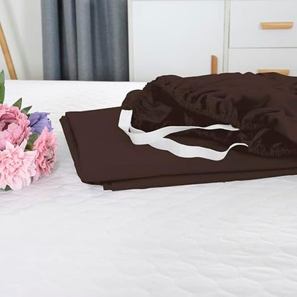 Elegant Comfort 1500 Premium Hotel Quality 18-21 Inches Deep - Extra Deep Pocket Single Fitted Sheet for High Mattress, Luxury and Softest, Smart Pocket - Wrinkle Free, Twin/Twin XL, Chocolate Brown
