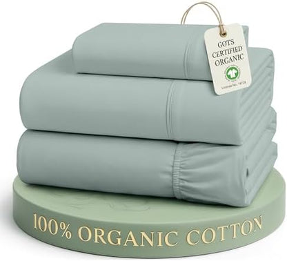 LANE LINEN Twin XL Sheet Set 100% Organic Cotton Cooling Soft - French Blue